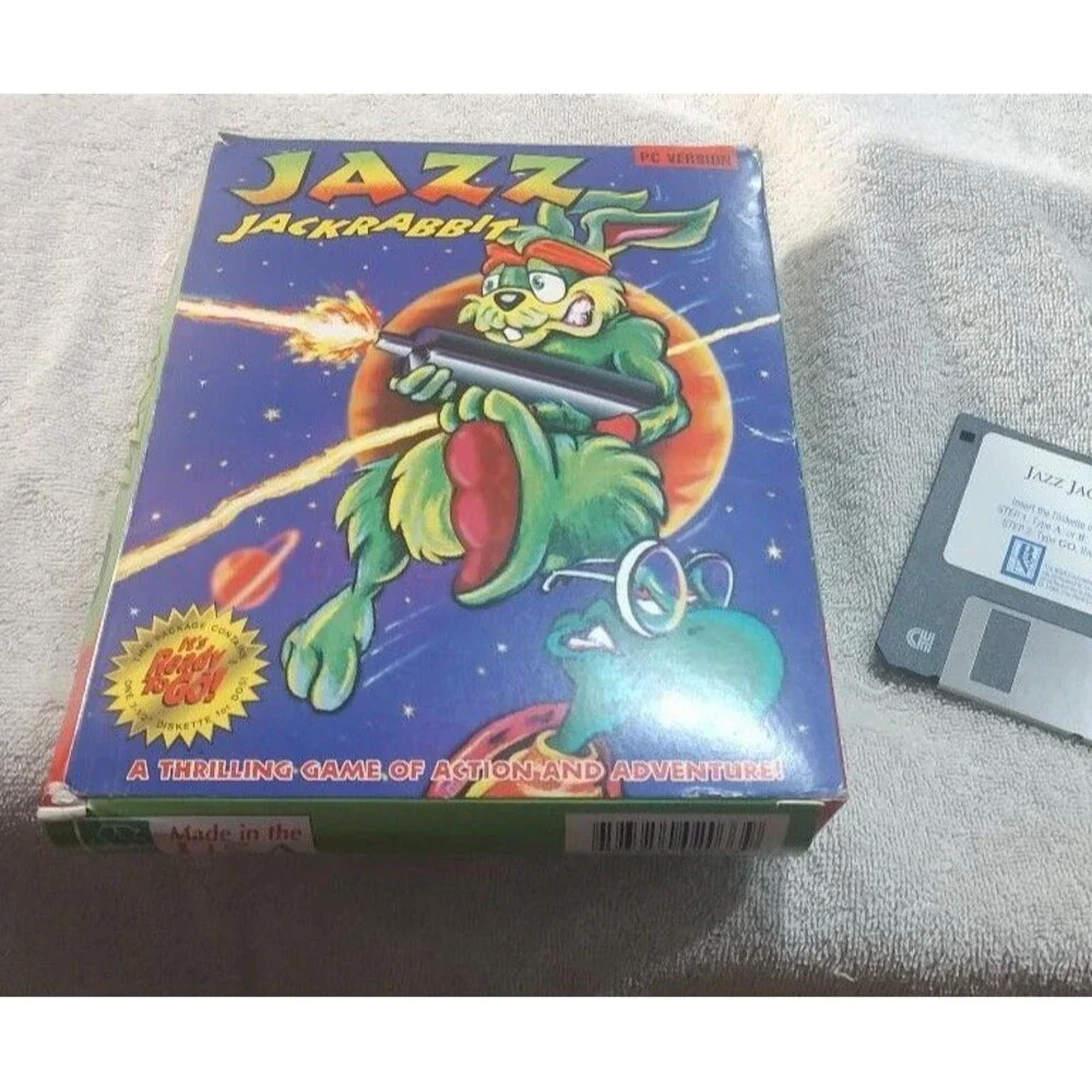 LR1 SUPER RARE 1995 “Jazz Jackrabbit” Epic Megagames IBM PC 3.5” Disks